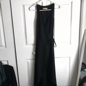 Abercrombie black high low maxi wrap dress